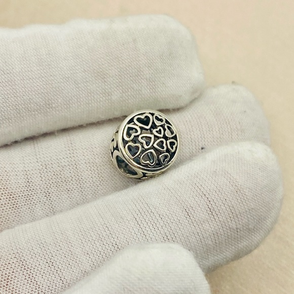 EUC Pandora 791980 Sterling Silver Loving Sentiments Heart Openwork Charm - Picture 3 of 10